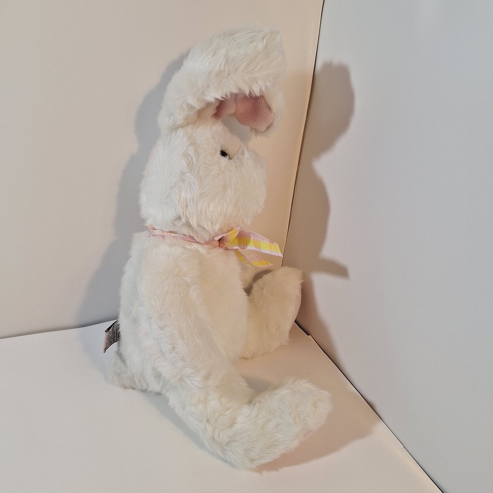 Gund Posie Pink White Bunny Rabbit Plush‎ Stuffed Animal With Plaid Bow - Picture 4 of 5